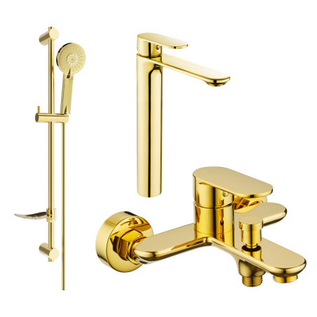 Mexen Milo DF40 conjunto de banheira, dourado - 71313DF40-50