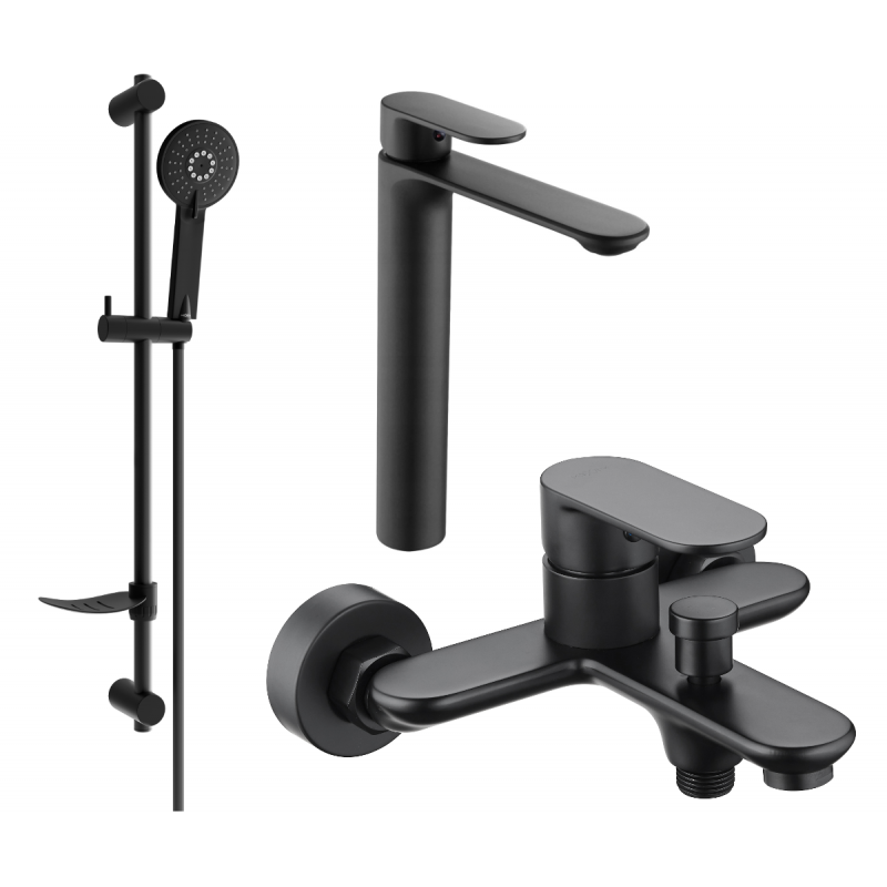 Mexen Milo DF40 set da bagno, nero - 71313DF40-70