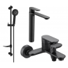 Mexen Milo DF40 Bathtub Set, Black - 71313DF40-70