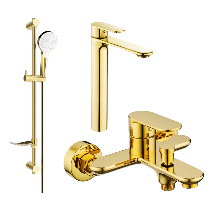 Mexen Milo DF05 set za kadu, zlatni - 71313DF05-50