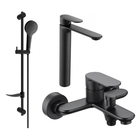 Mexen Milo DF05 set za kadu, crni - 71313DF05-70