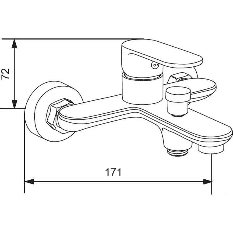Mexen Milo DF40 Badewannen-Set, Chrom - 713153DF40-00
