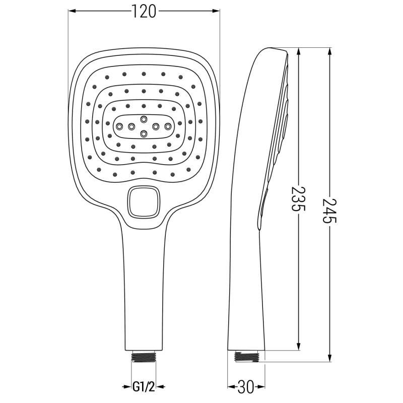 Mexen R-17 3-function shower handle, chrome - 79517-00