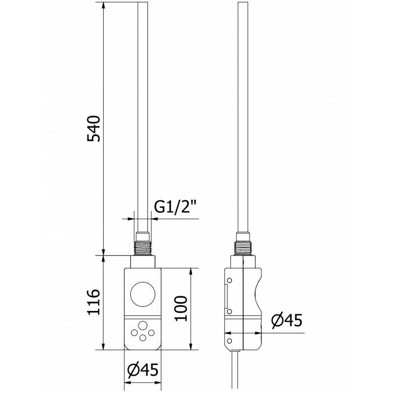 Mexen Ares grzejnik elektryczny 1800 x 600 mm, 600 W, złoty - W102-1800-600-2900-50