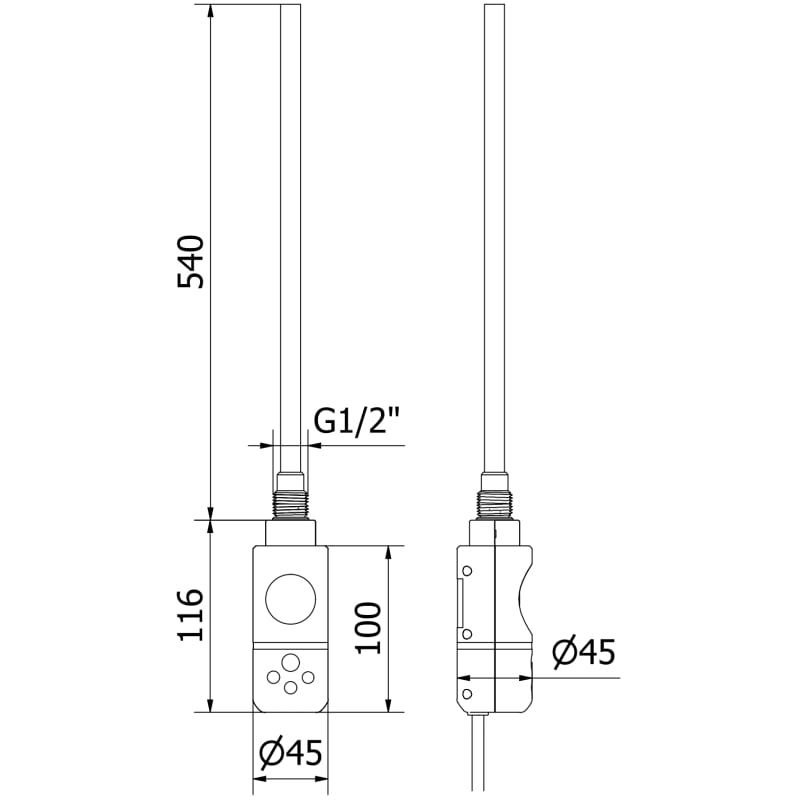 Mexen Ares radiador eléctrico 1800 x 600 mm, 600 W, dorado - W102-1800-600-2900-50