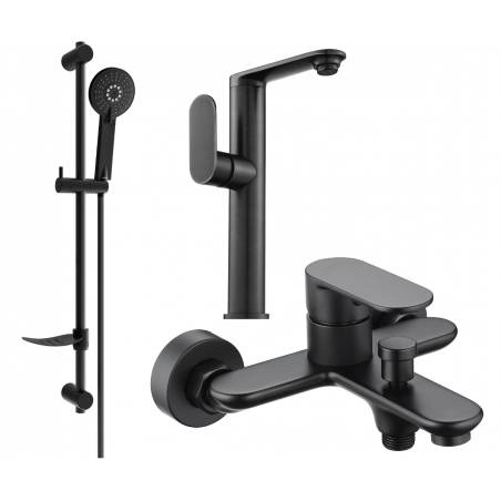 Mexen Milo DF40 conjunto de baño, negro - 713153DF40-70