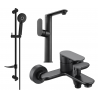 Mexen Milo DF40 ensemble de baignoire, noir - 713153DF40-70