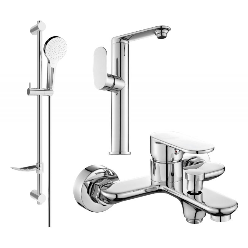 Mexen Milo DF05 zestaw wannowy, chrom - 713153DF05-00
