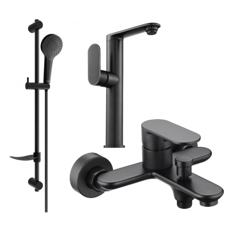 Mexen Milo DF05 Bathtub Set, Black - 713153DF05-70
