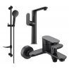 Mexen Milo DF05 Bath Set, Black - 713153DF05-70