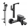 Mexen Milo DF05 Bathtub Set, Black - 713153DF05-70