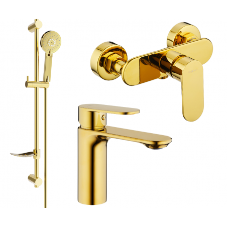 Mexen Milo DF40 ensemble de douche, doré - 71304DF40-50