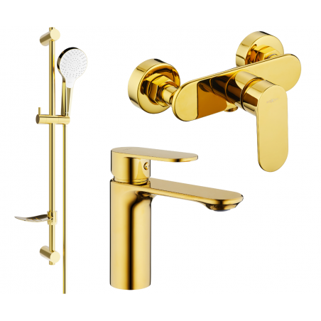 Mexen Milo DF05 doucheset, goud - 71304DF05-50
