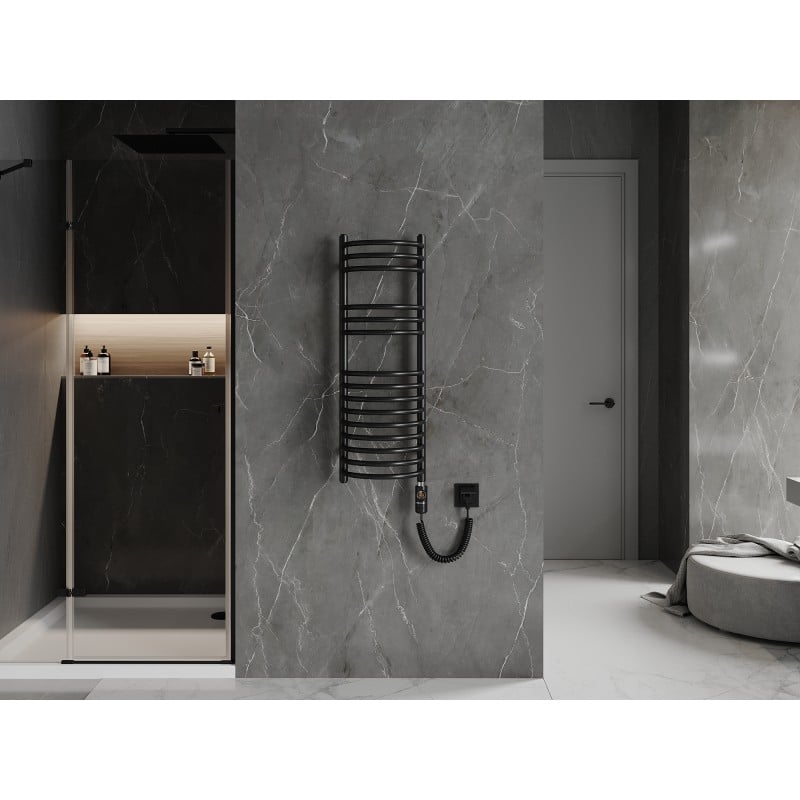 Mexen Eros elektrisk radiator 900 x 318 mm, 300 W, svart - W112-0900-318-2300-70