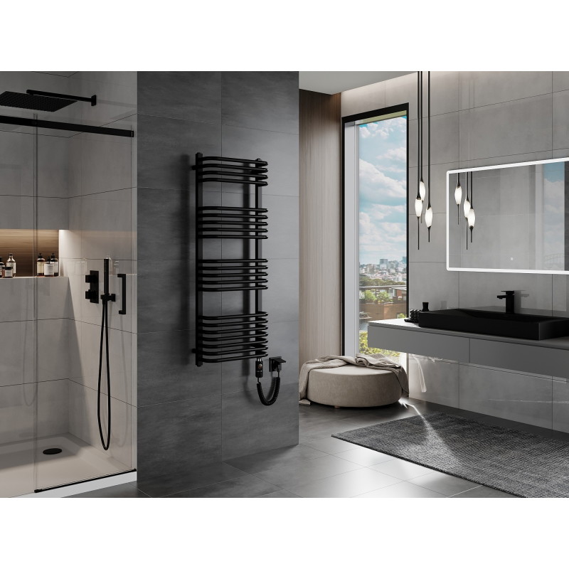 Mexen Apollo radiador eléctrico 1210 x 450 mm, 600 W, negro - W117-1210-450-2600-70
