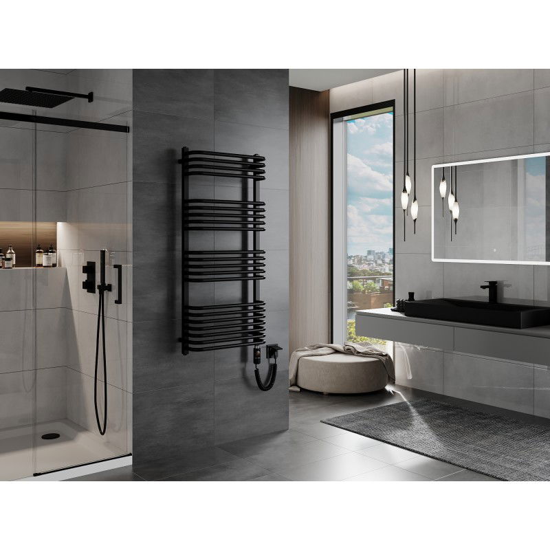 Mexen Apollo elektrisk radiator 1210 x 550 mm, 600 W, svart - W117-1210-550-2600-70