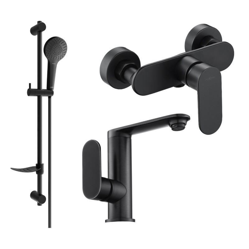 Mexen Milo DF05 black shower set - 713054DF05-70