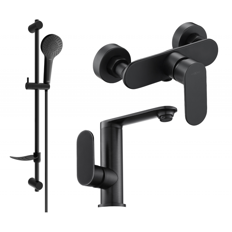 Mexen Milo DF05 juego de ducha, negro - 713054DF05-70