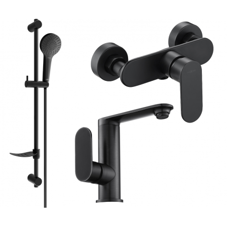 Mexen Milo DF05 crni tuš set - 713054DF05-70