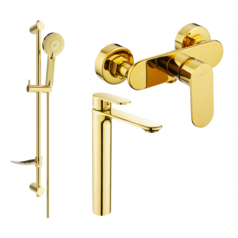 Mexen Milo DF40 conjunto de ducha, dorado - 71314DF40-50