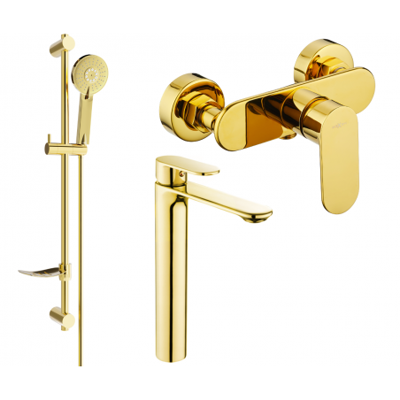 Mexen Milo DF40 conjunto de ducha, dorado - 71314DF40-50
