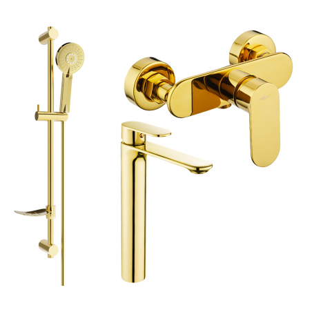 Mexen Milo DF40 shower set, gold - 71314DF40-50