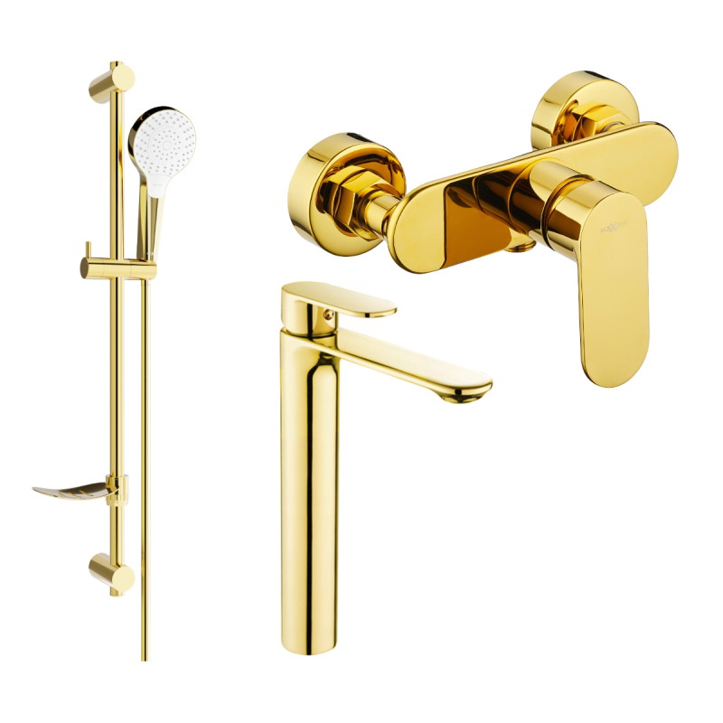 Mexen Milo DF05 duššikomplekt, kuldne - 71314DF05-50