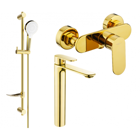 Mexen Milo DF05 σετ ντους, χρυσό - 71314DF05-50