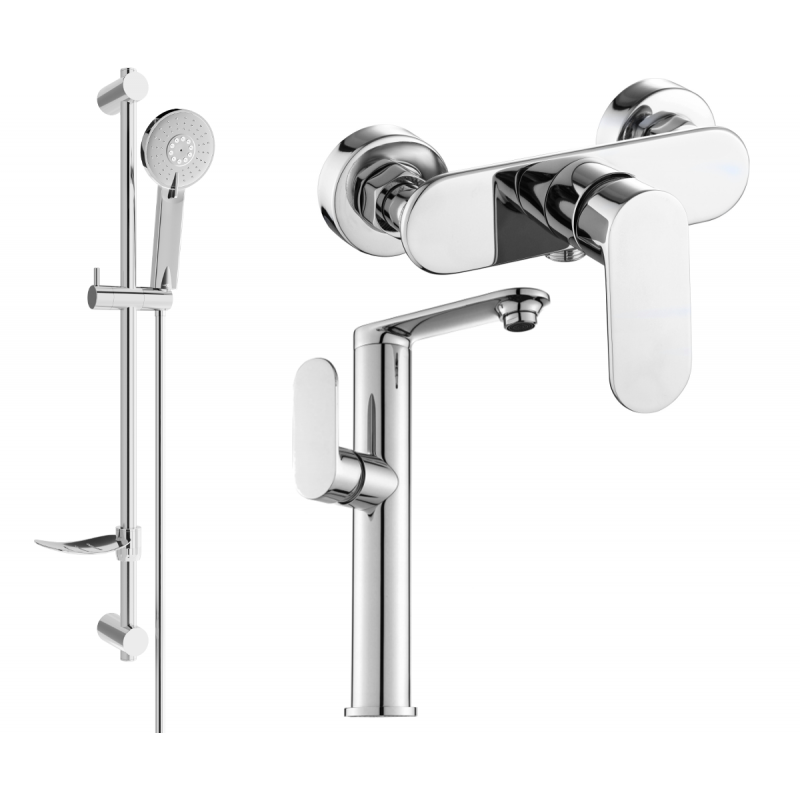 Mexen Milo Ensemble de douche DF40, chromé - 713154DF40-00