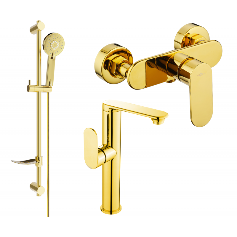 Mexen Milo DF40 conjunto de chuveiro, dourado - 713154DF40-50