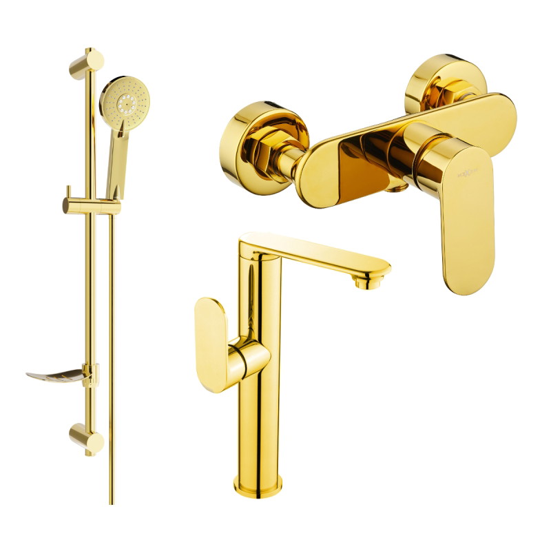 Mexen Milo DF40 tuš set, zlatni - 713154DF40-50