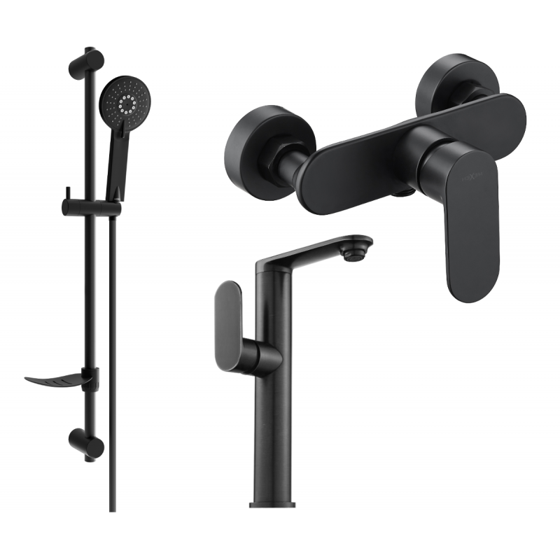 Mexen Milo DF40 shower set, black - 713154DF40-70