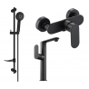Mexen Milo DF40 shower set, black - 713154DF40-70