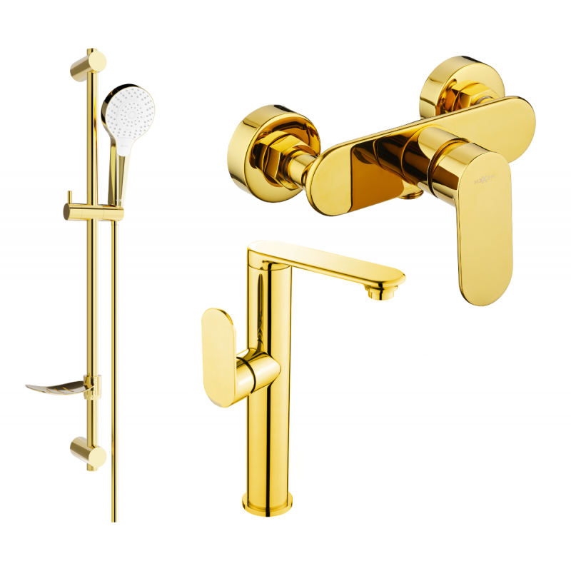Mexen Milo DF05 conjunto de duche, dourado - 713154DF05-50
