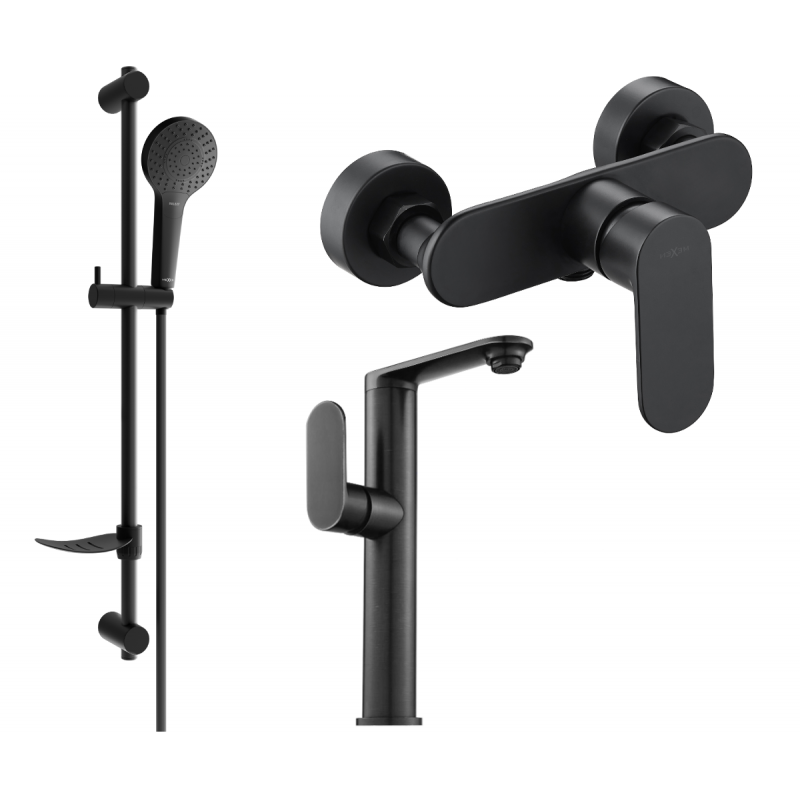 Mexen Milo DF05 Duschset, schwarz - 713154DF05-70