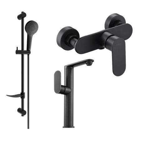 Mexen Milo DF05 Duschset, schwarz - 713154DF05-70