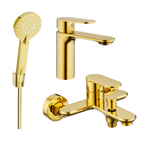 Mexen Milo R40 bathtub set, gold - 71303R40-50