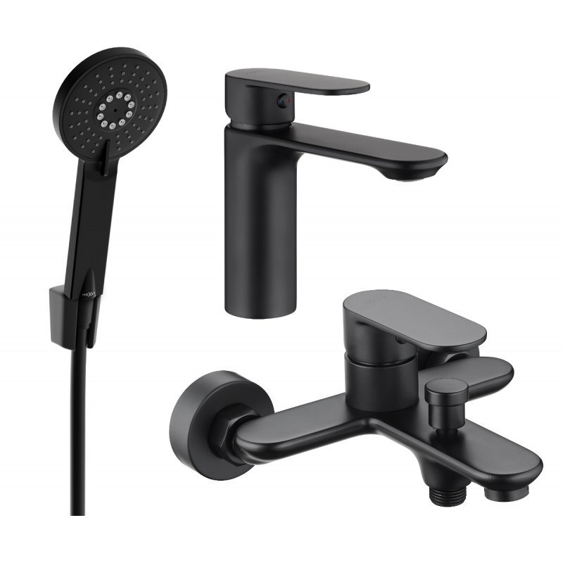Mexen Milo R40 Badewannen-Set, schwarz - 71303R40-70