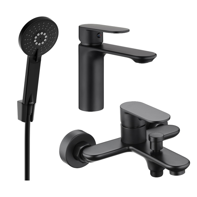 Mexen Milo R40 Bathtub Set, Black - 71303R40-70