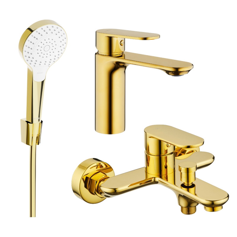 Mexen Milo R05 vannikomplekt, kuldne - 71303R05-50