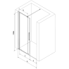 Mexen Velar lükandusega dušiuks 90 cm, grafiit, valge - 871-090-000-41-20