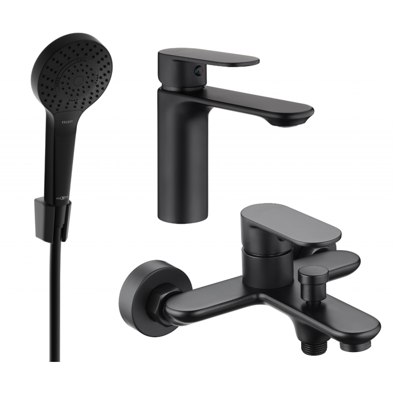 Mexen Milo R05 ensemble de baignoire, noir - 71303R05-70