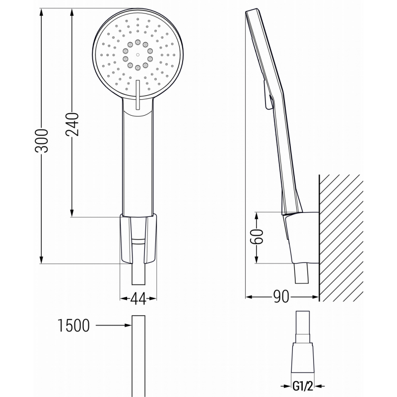 Mexen Milo Juego de baño R40, cromo - 713053R40-00