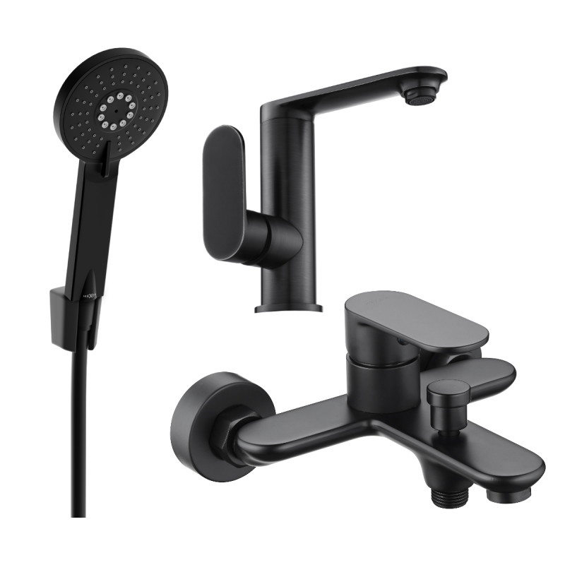 Mexen Milo R40 vannikomplekt, must - 713053R40-70