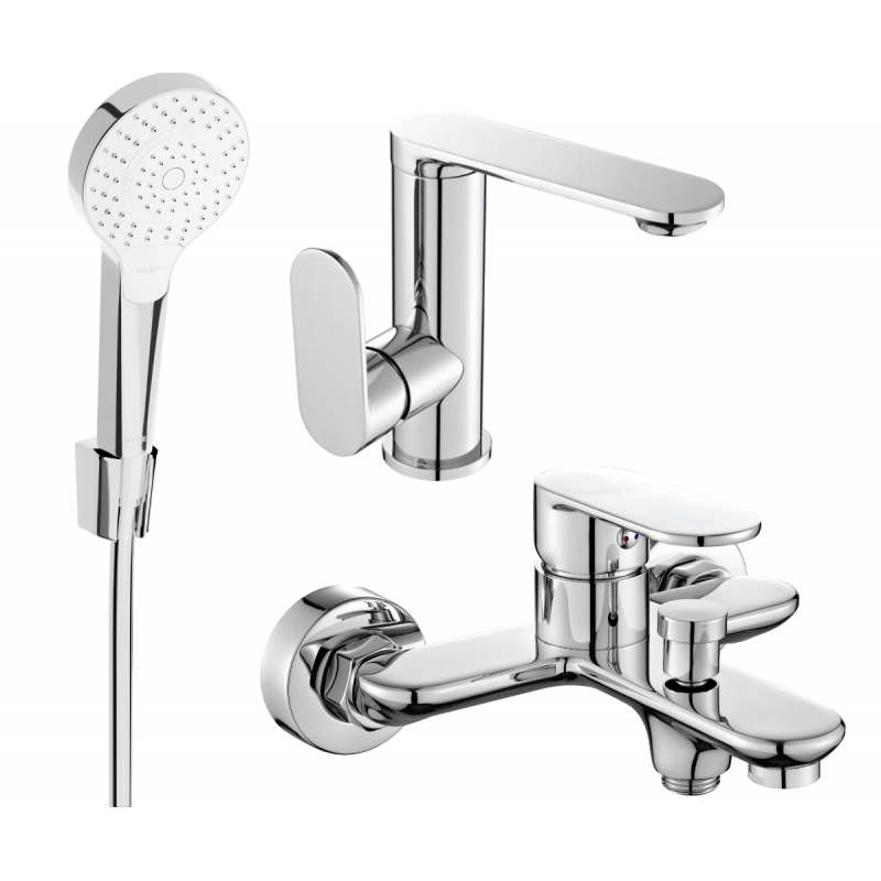 Mexen Milo R05 kylpyhuonesarja, kromi - 713053R05-00