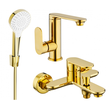 Mexen Milo R05 bathtub set, gold - 713053R05-50
