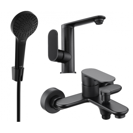 Mexen Milo R05 conjunto para bañera, negro - 713053R05-70