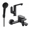 Mexen Milo R05 bathtub set, black - 713053R05-70