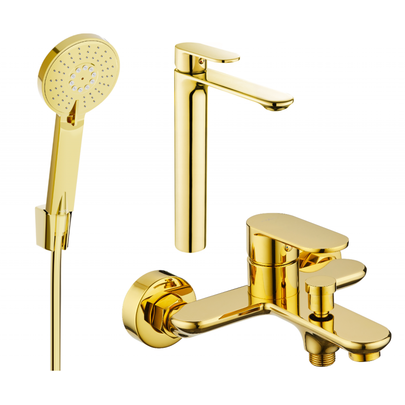Mexen Milo R40 conjunto de bañera, dorado - 71313R40-50