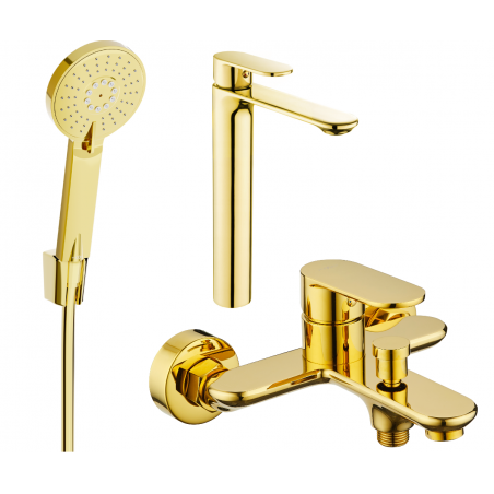 Mexen Milo R40 bathtub set, gold - 71313R40-50